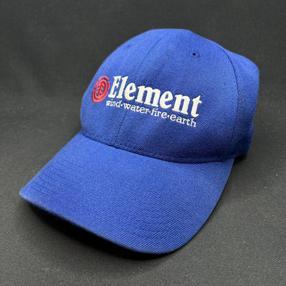 Vintage Element Skateboards Flexfit Hat Blue Spellout Logo S/M