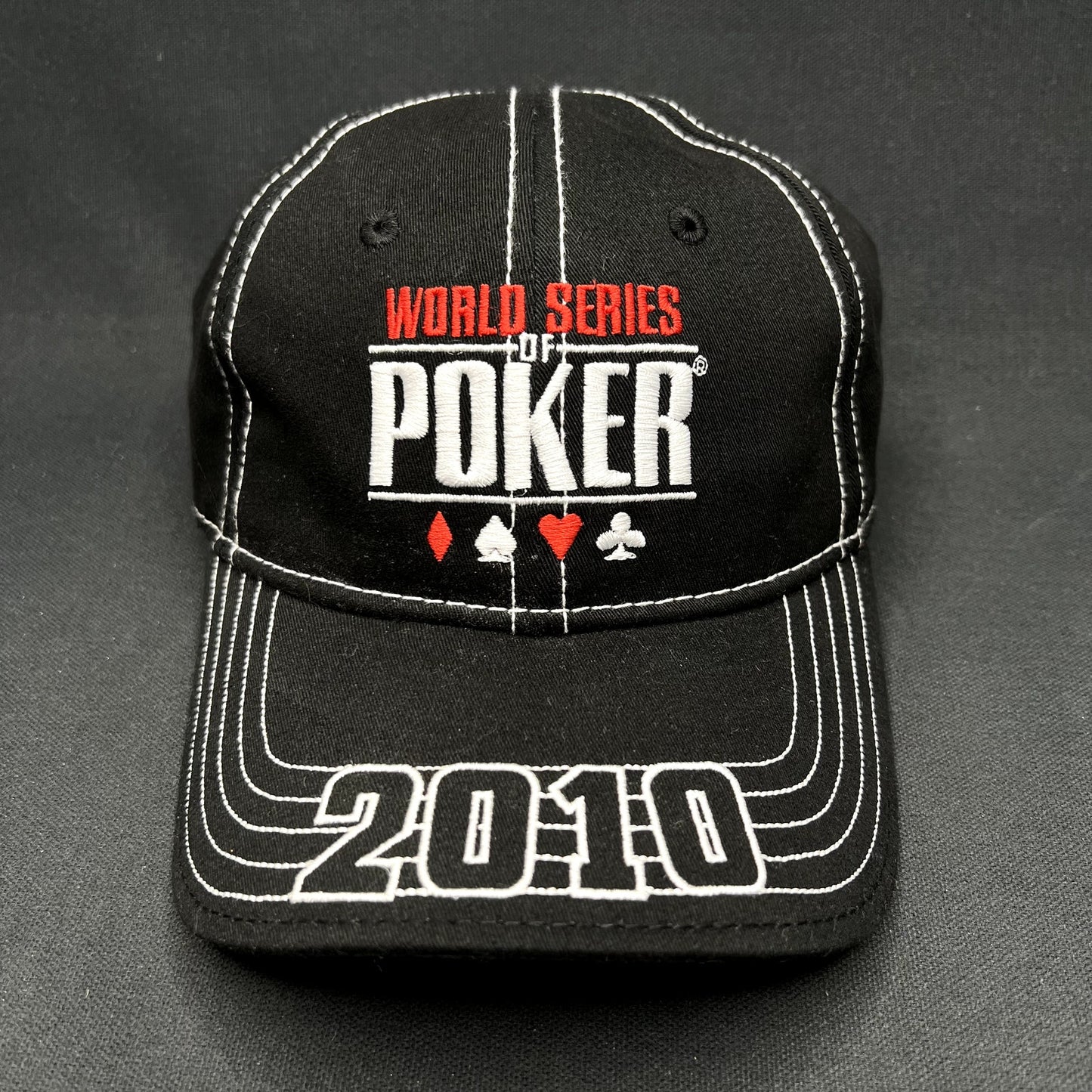 2010 World Series of Poker WSOP Flexfit Hat Black Poker Casino Cap