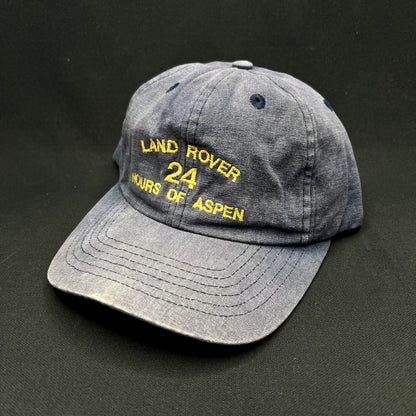 Vintage Land Rover 24 Hours of Aspen Strapback Hat Blue Distressed Endurance
