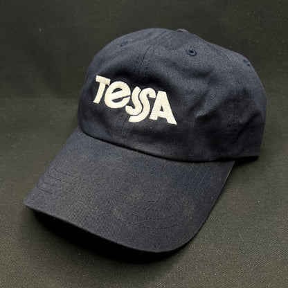 Tessa Logo Strapback Hat Yupoong Classics Navy Dad Cap