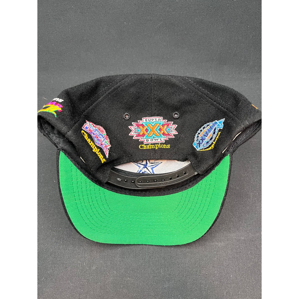 Vintage Dallas Cowboys Snapback Hat AnnCo 5X NFL Super Bowl Champs Black