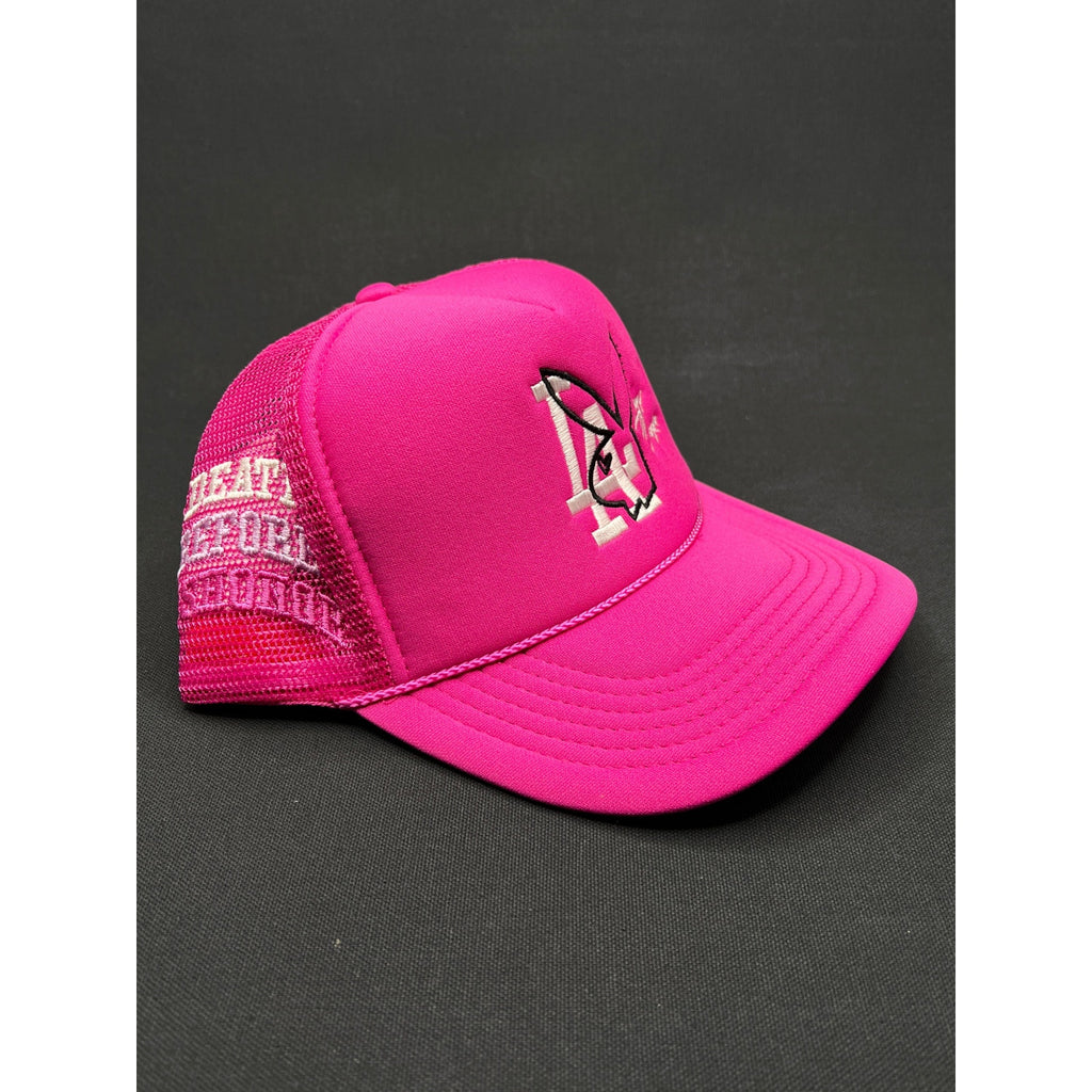 Pink LA Playboy Bunny Trucker Hat – Nissun Cap Mesh Snapback