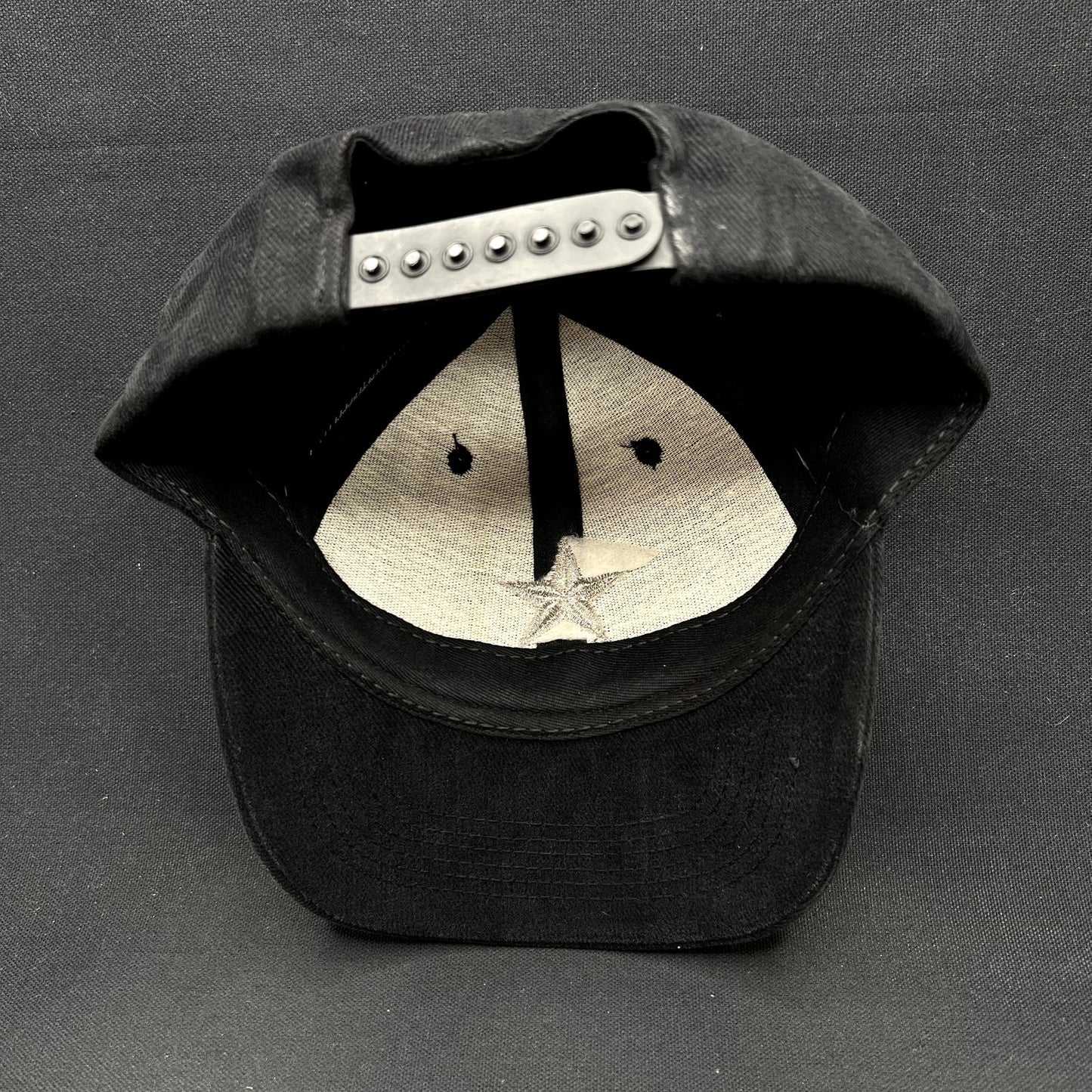 Vintage Made in USA Black Star Embroidered Snapback Hat Plain Minimalist Cap