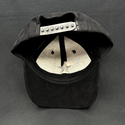Vintage Made in USA Black Star Embroidered Snapback Hat Plain Minimalist Cap