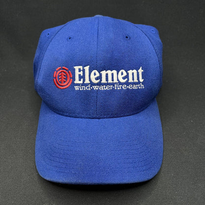Vintage Element Skateboards Flexfit Hat Blue Spellout Logo S/M