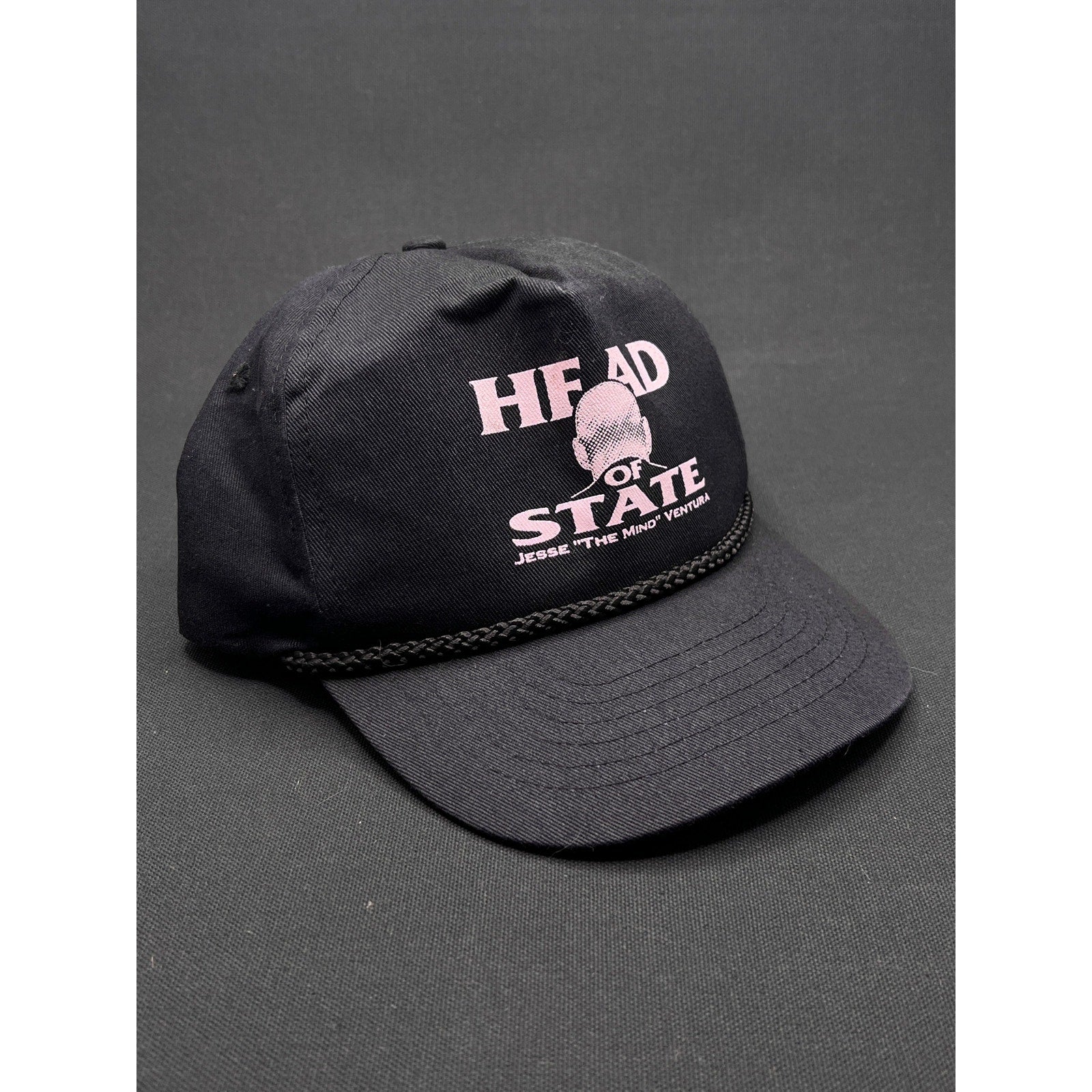 Vintage Jesse Ventura Extremely Rare “Head of State” Black Rope Snapback – Zkapz