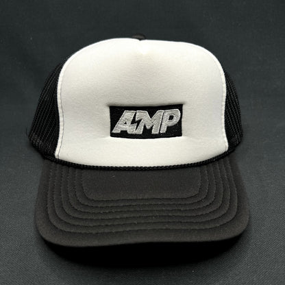 AMP Any Means Possible Trucker Hat Black White Snapback