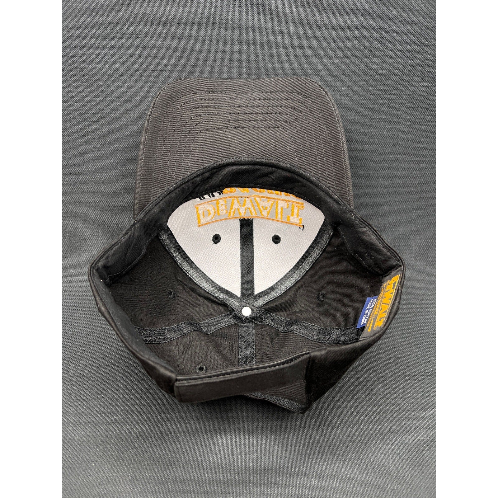 DeWALT Racing Hat Black Cotton Strapback Checkered Logo NASCAR Era