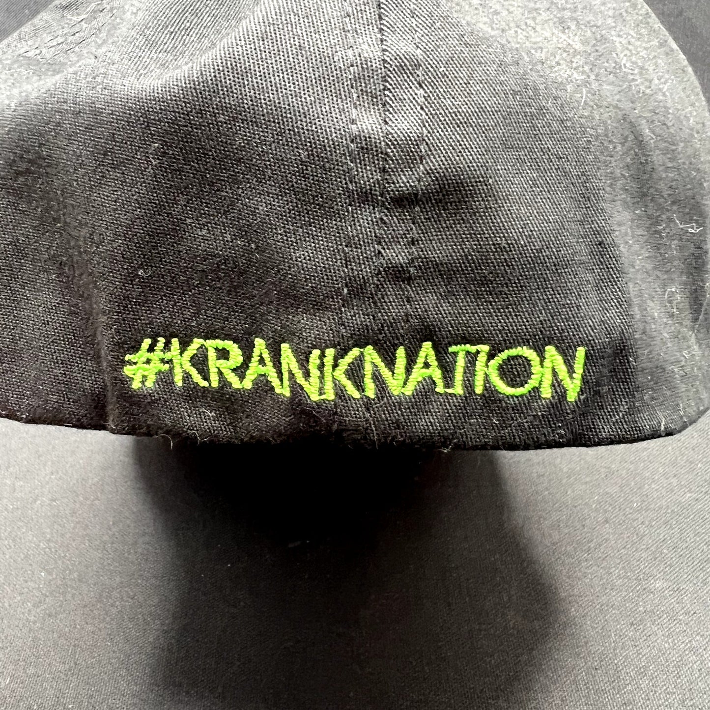 Krank Golf Flexfit L/XL Fitted Hat Black Green #KrankNation Golf Cap