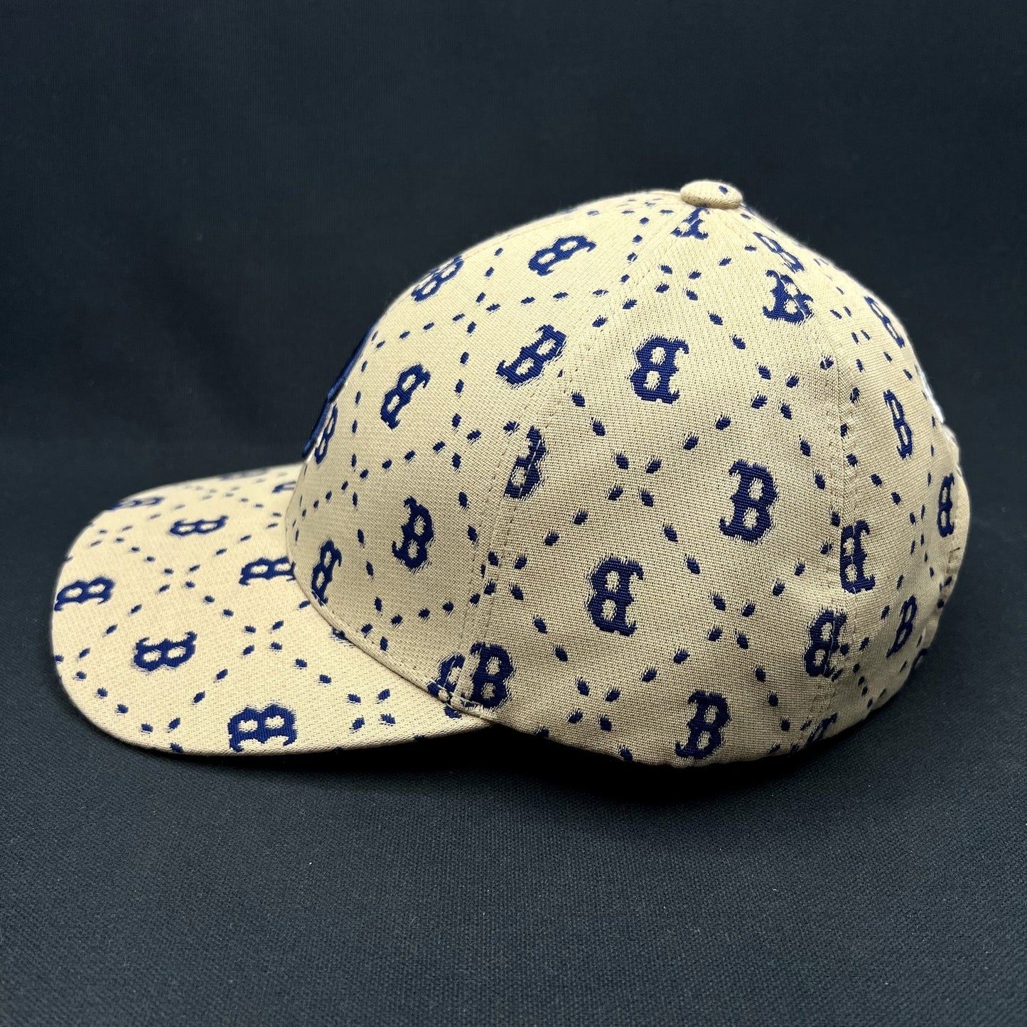 MLB Korea Boston Red Sox Monogram Strapback Hat Beige Blue Cap