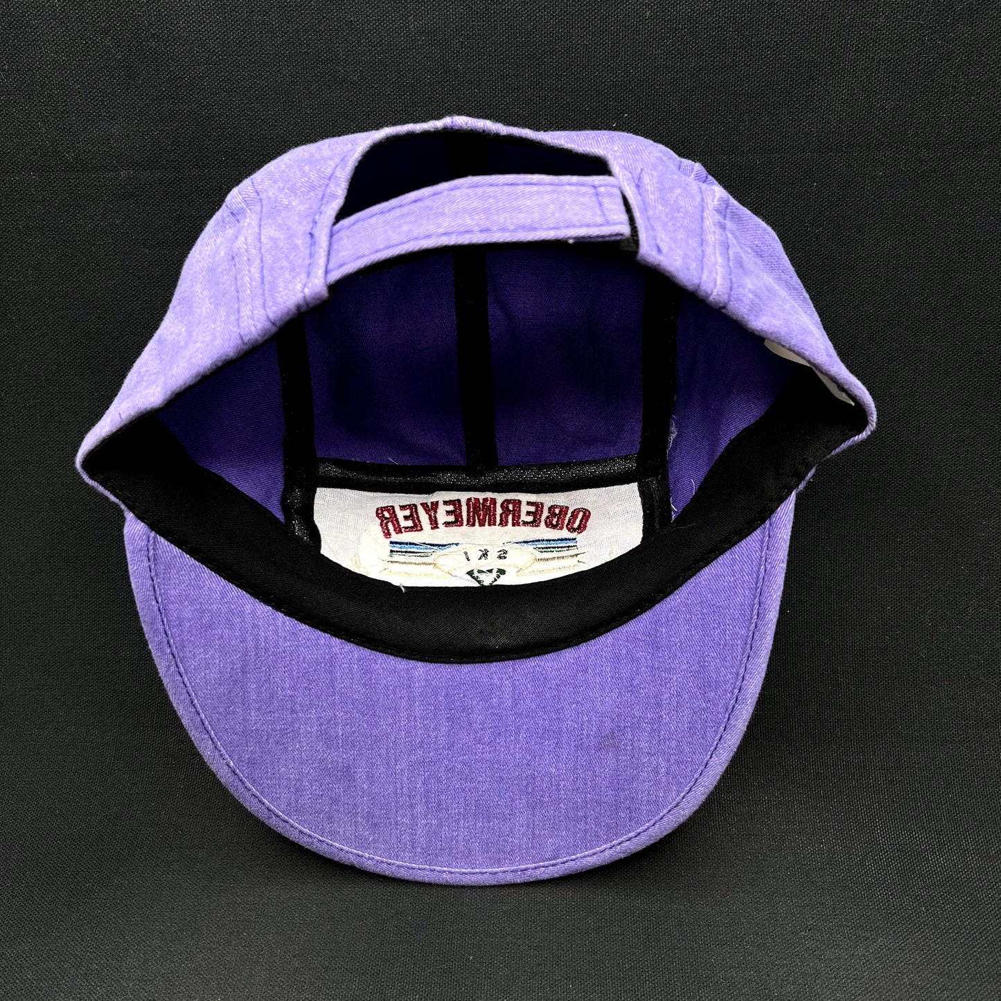 Vintage Obermeyer Ski Team 5-Panel Strapback Hat Purple Made in Taiwan SCI