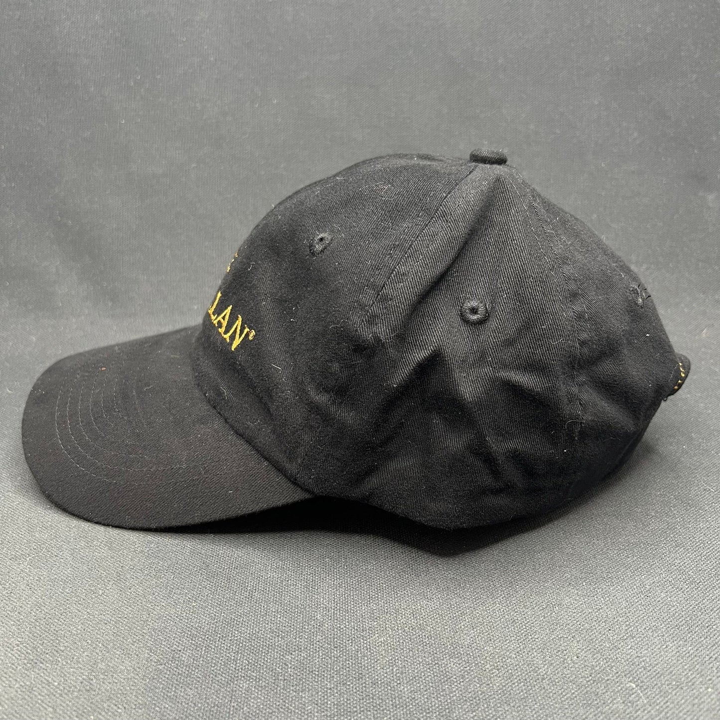 The Macallan Scotch Whisky Strapback Hat Black Gold Embroidered