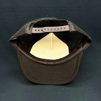 Vintage Party Patrol Trucker Hat Snapback Brown Mesh AHS Taiwan
