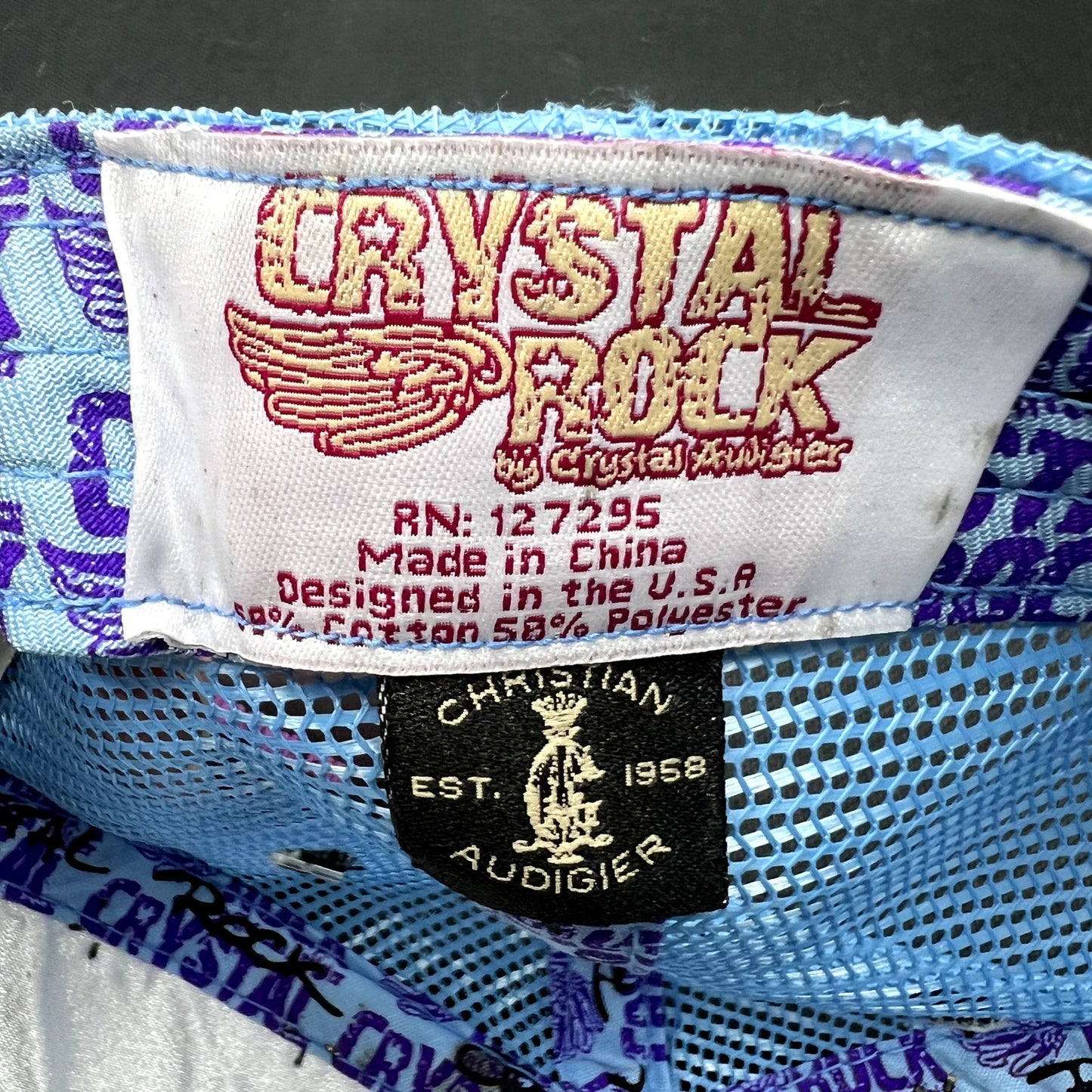Crystal Rock Christian Audigier Rhinestone Trucker Hat Y2K NWT
