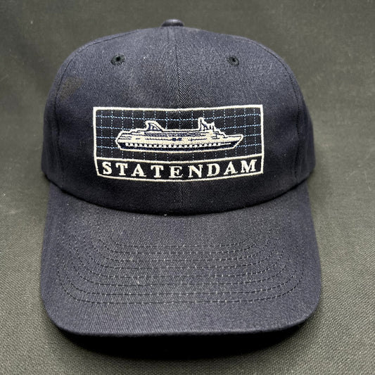 Vintage Statendam Holland America Cruise Ship Strapback Hat Navy