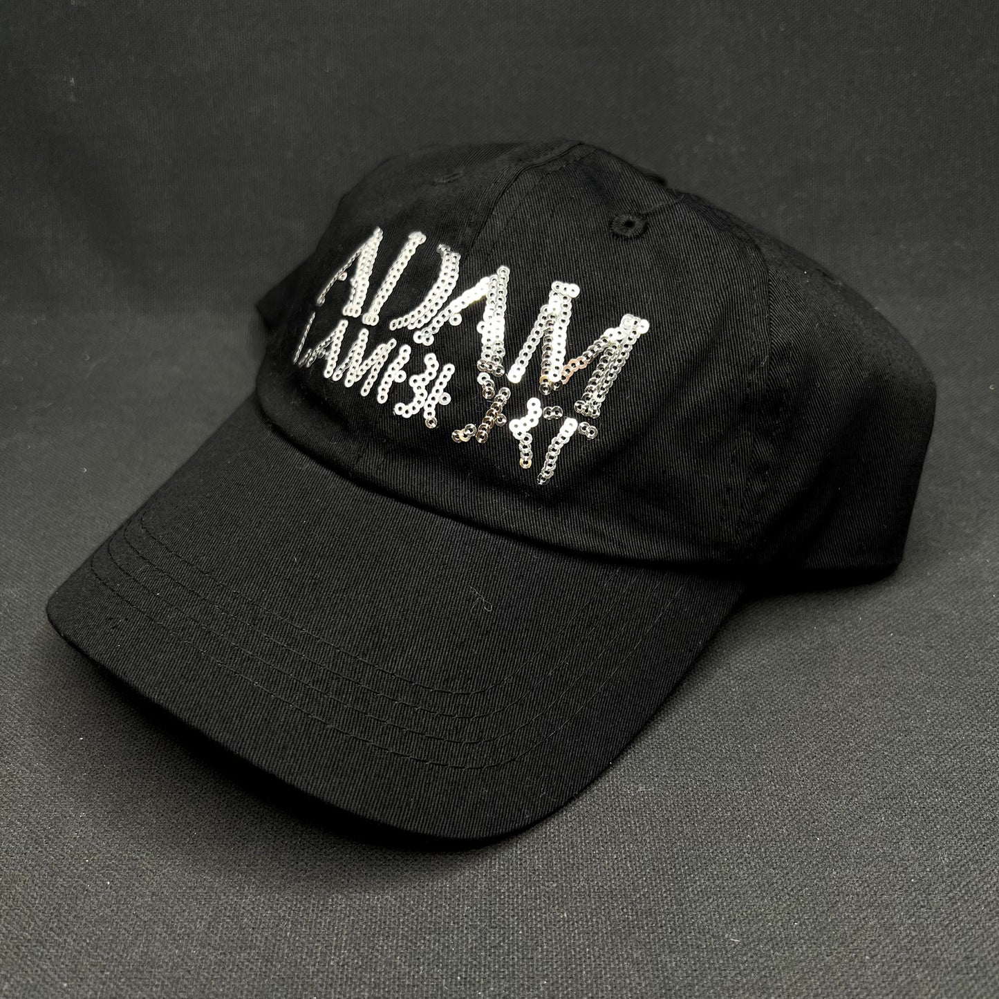 Adam Lambert Sequin Logo Snapback Hat Black Pop Rock Concert Cap