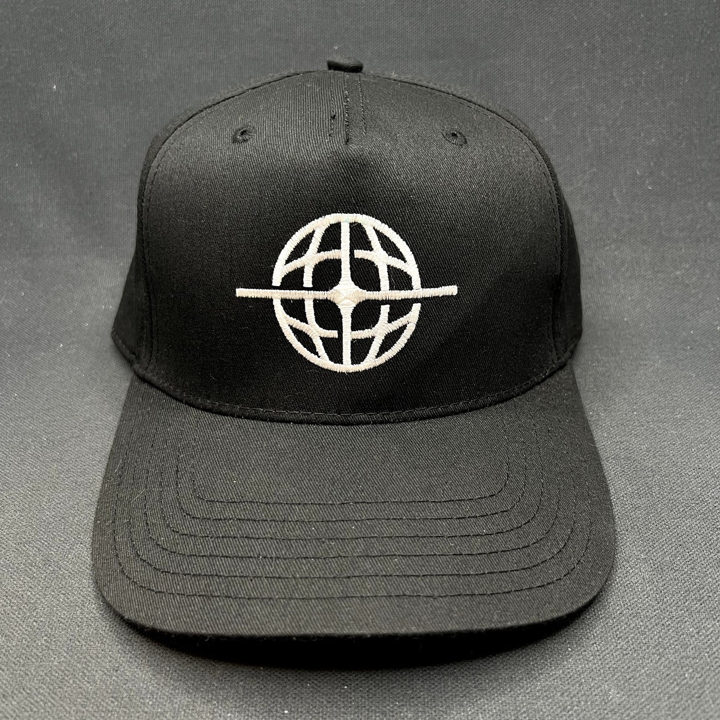 American Football Globe Logo Snapback Hat Black Adjustable Cap