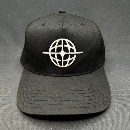 American Football Globe Logo Snapback Hat Black Adjustable Cap