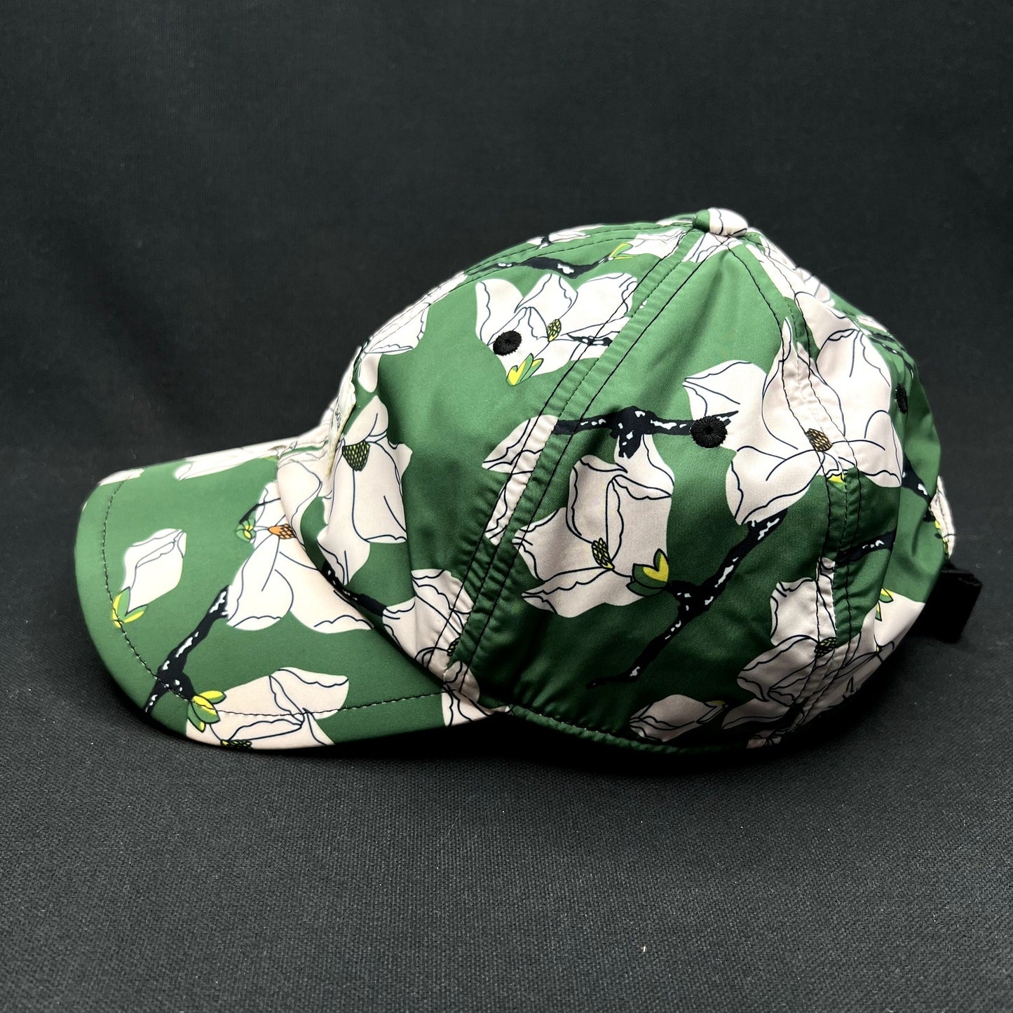 Rag & Bone New York Floral Strapback Hat Green Magnolia Print Cap