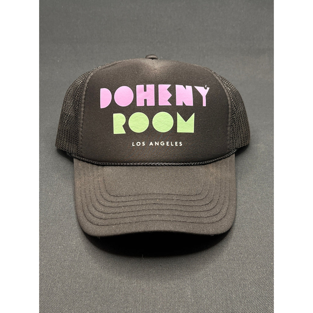 Doheny Room Los Angeles California Black Mesh Snapback Trucker Hat