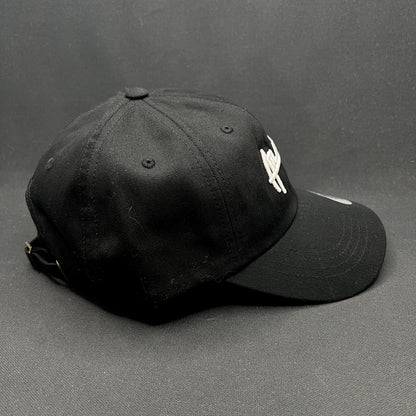 Atlantic Script Logo Strapback Hat Black Yupoong Classics Dad Cap