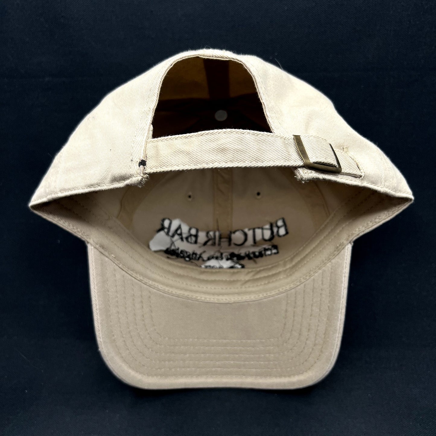 Butchr Bar Echo Park Los Angeles Strapback Hat OTTO Cap Beige
