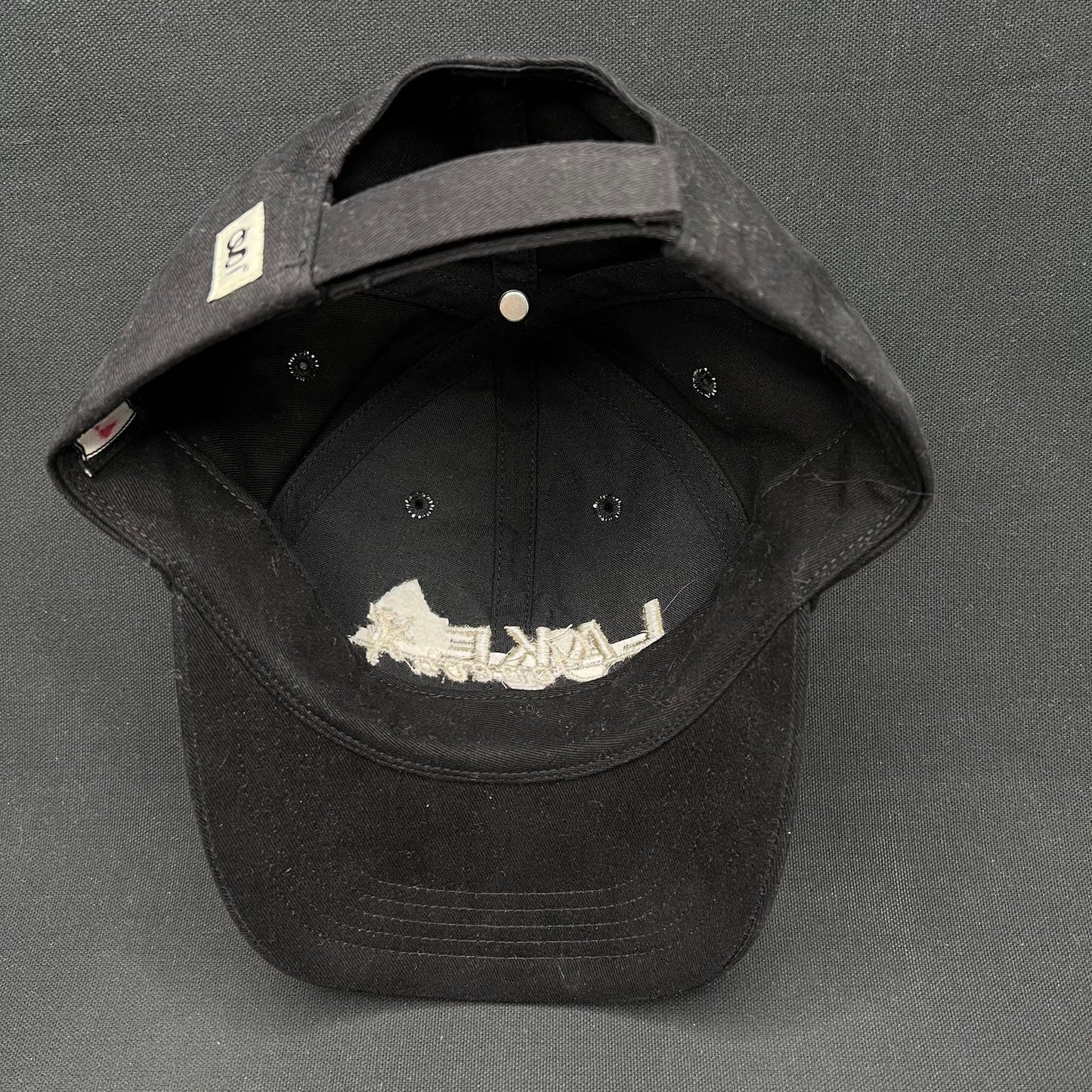 Vintage Lake Geneva Strapback Hat Black Script Logo Gear For Sports Cap