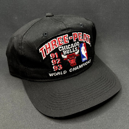 Vintage Chicago Bulls Three-Peat 1991 1992 1993 Champions Snapback Hat
