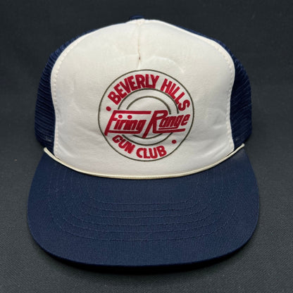 Vintage Beverly Hills Gun Club Trucker Hat Firing Range Snapback USA Taiwan