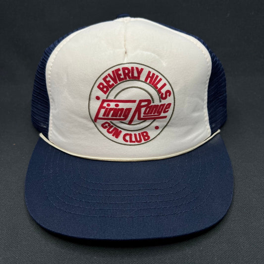Vintage Beverly Hills Gun Club Trucker Hat Firing Range Snapback USA Taiwan