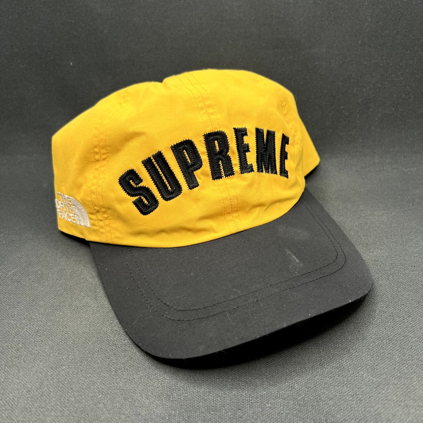 Supreme x The North Face Gore-Tex Yellow Black Strapback Camp Cap Hat
