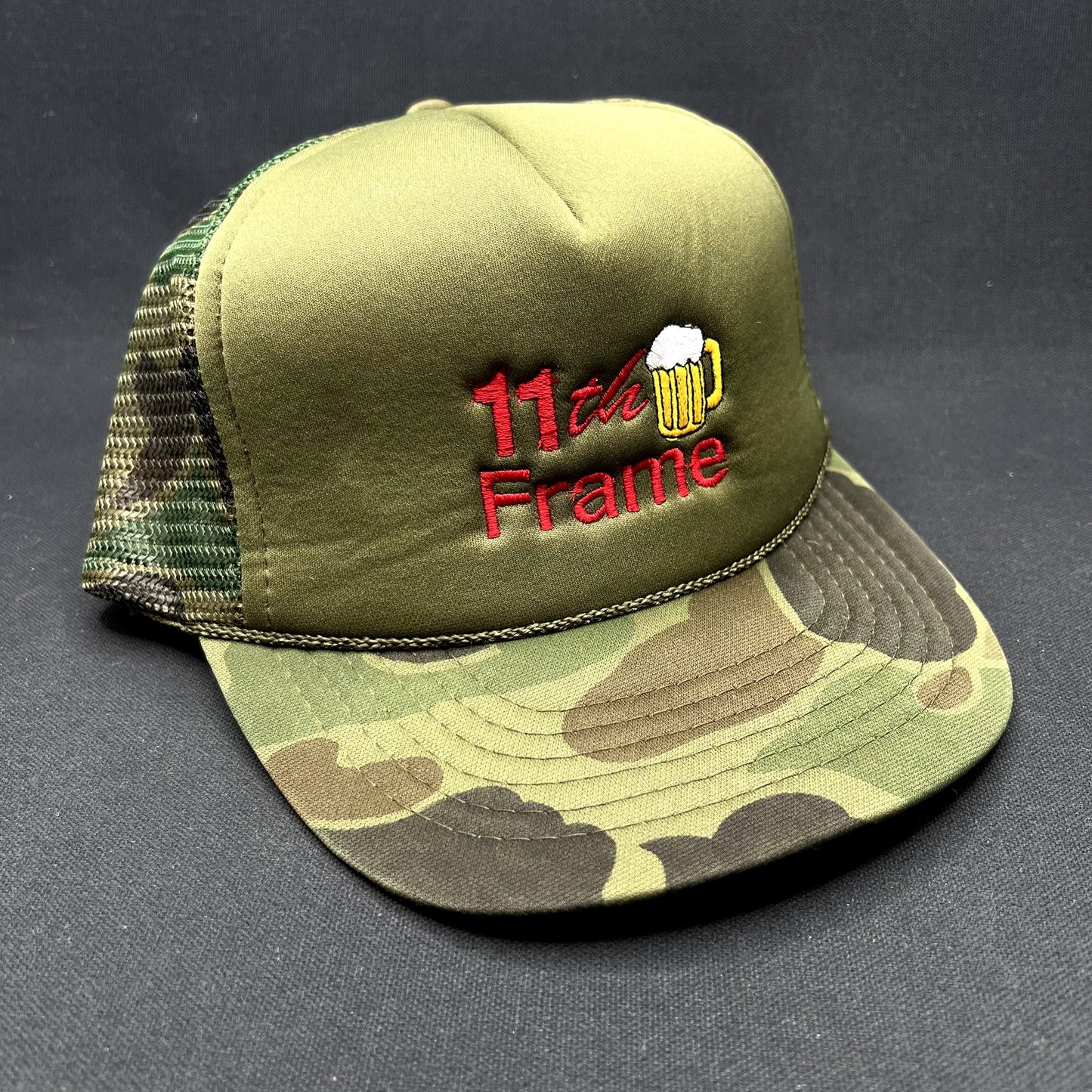 11th Frame Bowling Beer Camo Trucker Snapback KC Cap Hat