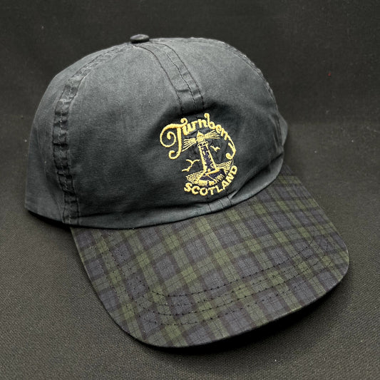 Vintage Turnberry Scotland Black Watch Plaid Strapback Golf Hat Made in Scotland