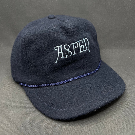 Vintage Aspen Colorado Wool Rope Snapback Ski Hat Bump Bonnets