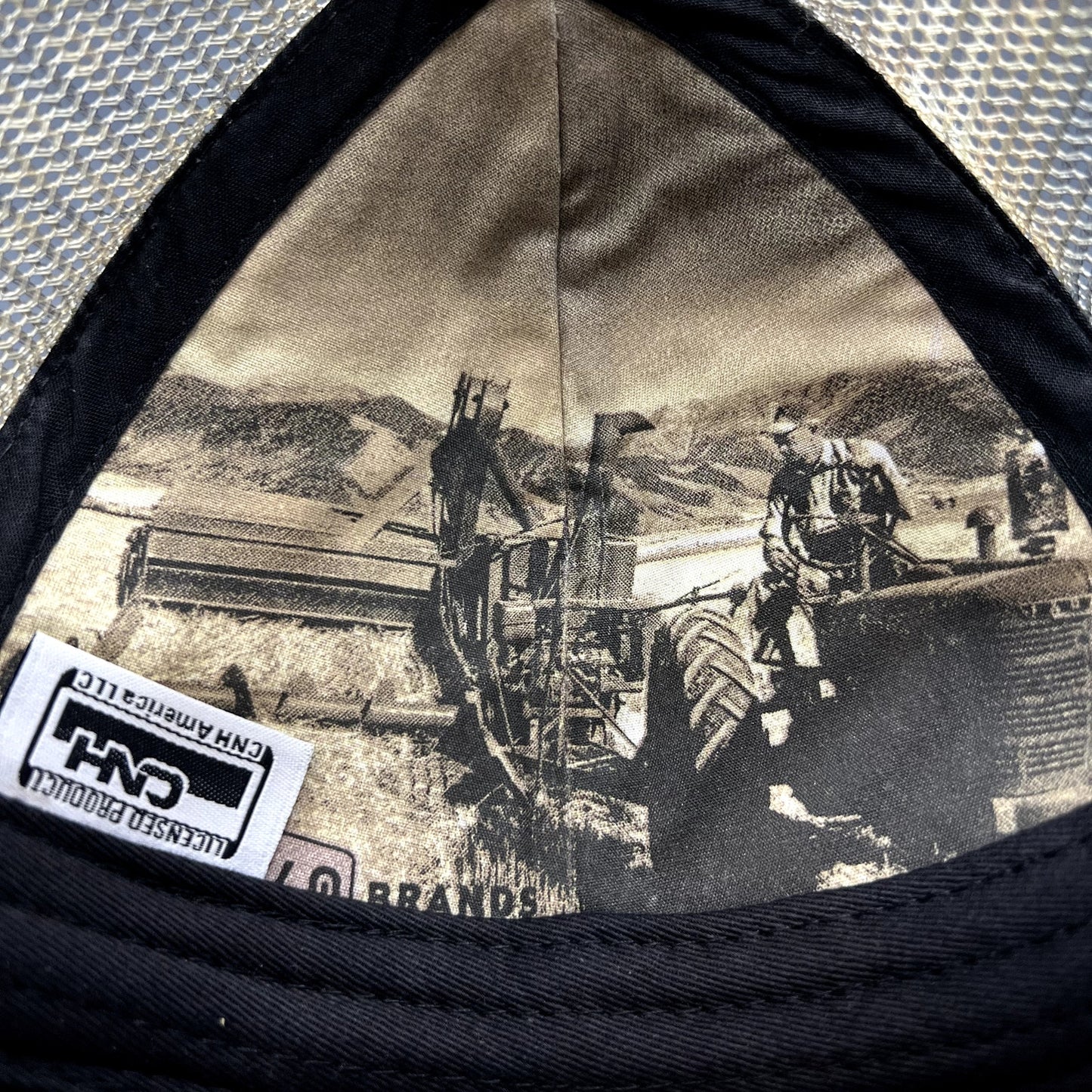 Farmall CNH Trucker Hat Camo Mesh Strapback International Harvester Black Cap