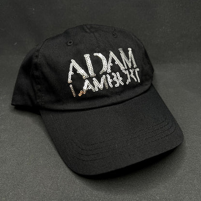 Adam Lambert Sequin Logo Snapback Hat Black Pop Rock Concert Cap