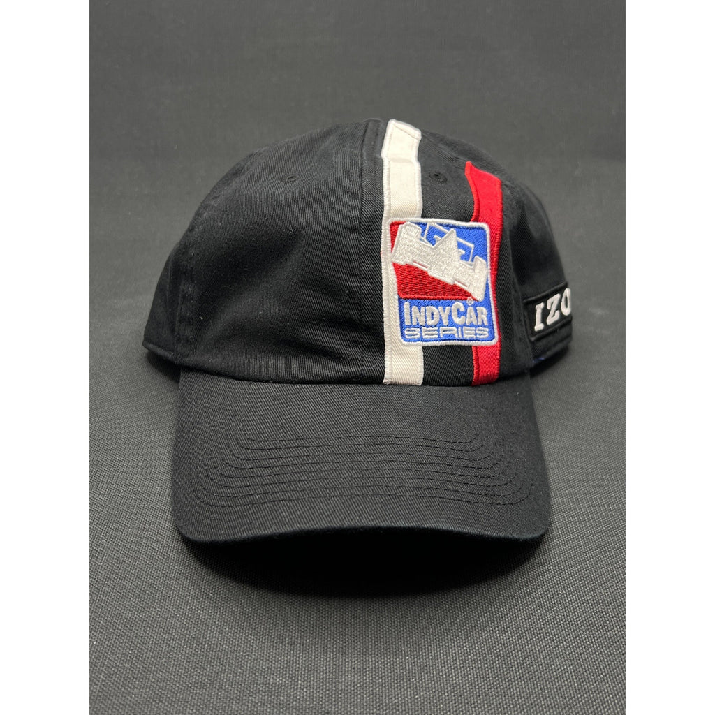 Vintage IZOD IndyCar Series Strapback Hat Black Blue Racing Cap