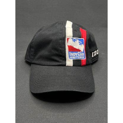 Vintage IZOD IndyCar Series Strapback Hat Black Blue Racing Cap