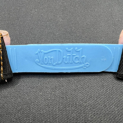 Vintage Von Dutch Terry Cloth Visor Pink Blue Y2K Strapback Hat Cap