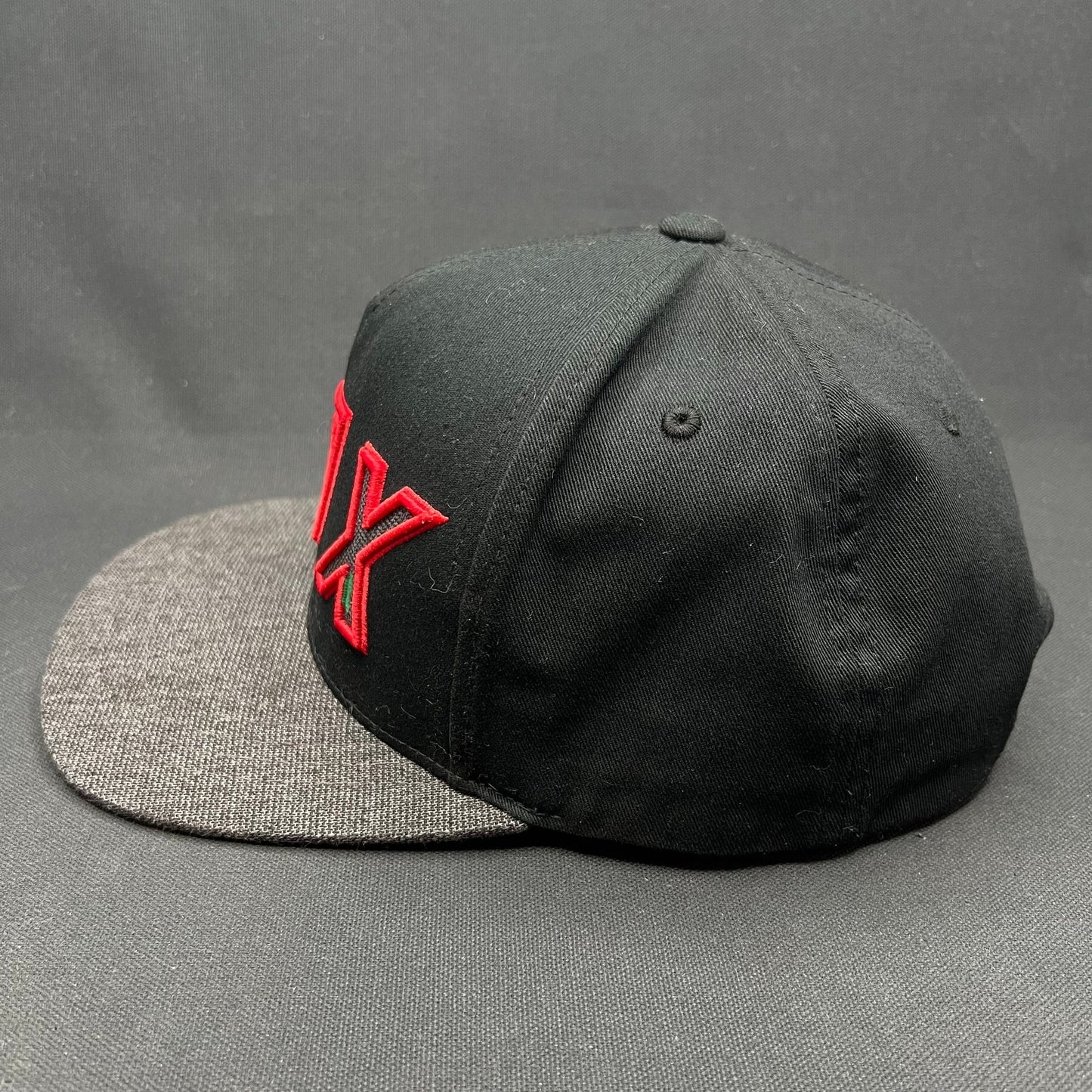 Fox Racing Snapback Hat Black Red Logo Flat Bill Cap OSFA