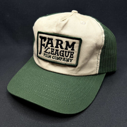 Vintage Farm League Film Company Trucker Snapback Hat Green White Seagerm