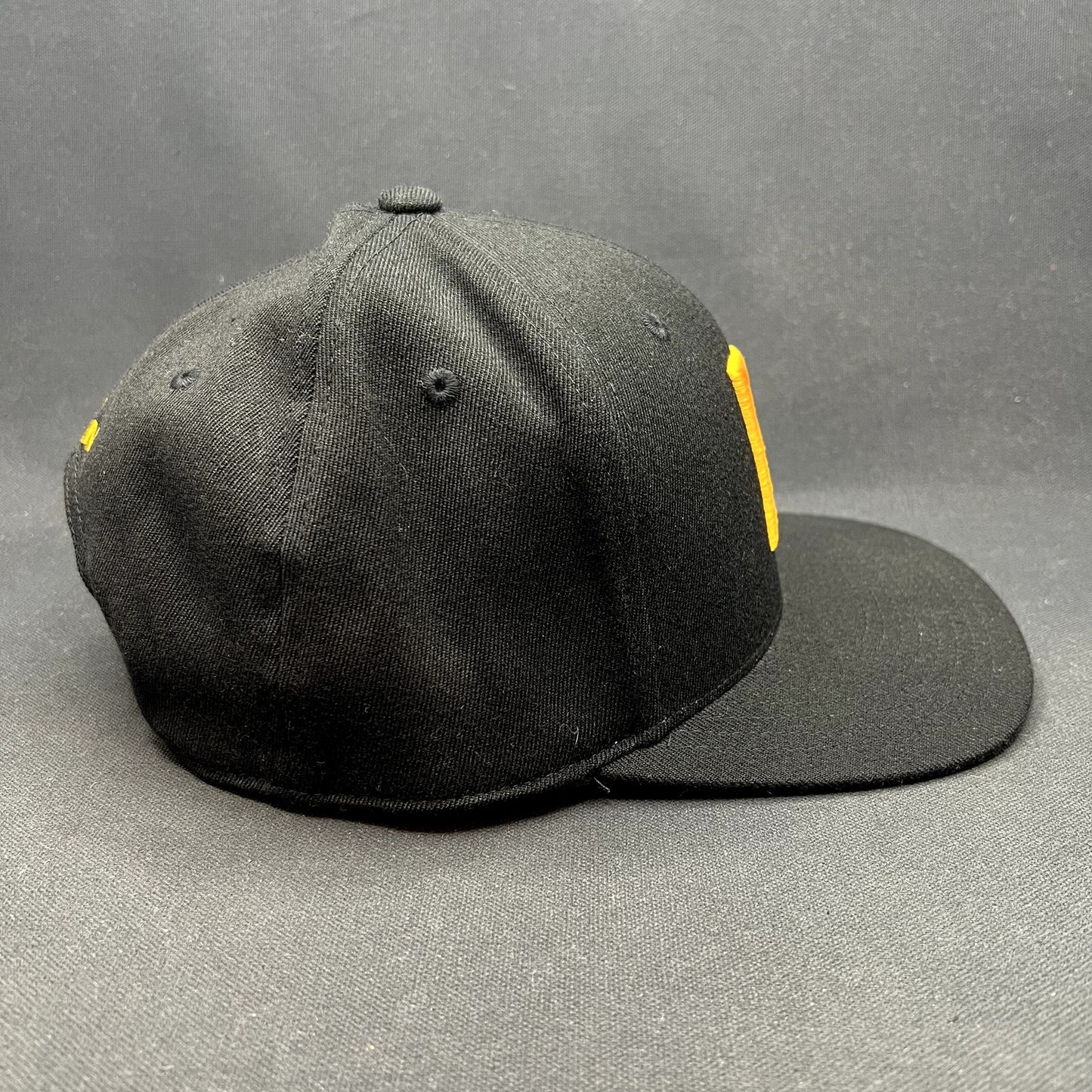 Postino Restaurant Logo Snapback Hat Black Gold Yupoong 110 Flexfit
