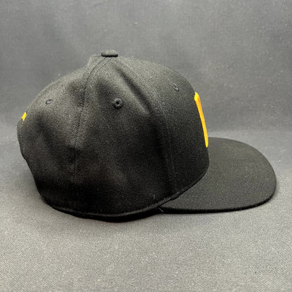 Postino Restaurant Logo Snapback Hat Black Gold Yupoong 110 Flexfit