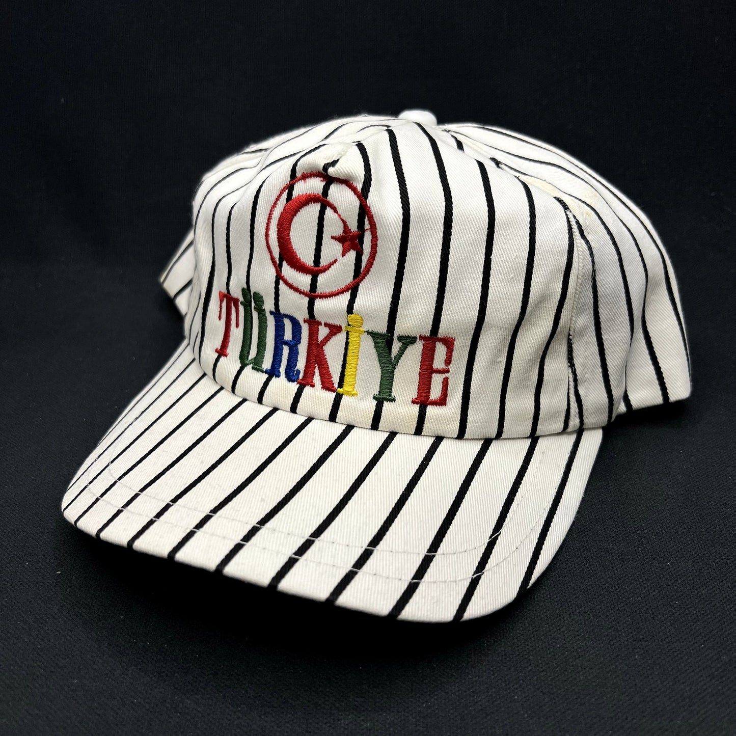 Vintage Turkey Snapback Hat Pinstripe Multicolor Embroidered Tourist Cap