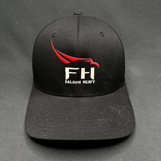 SpaceX Falcon Heavy Flexfit Hat Black Red Yupoong S/M