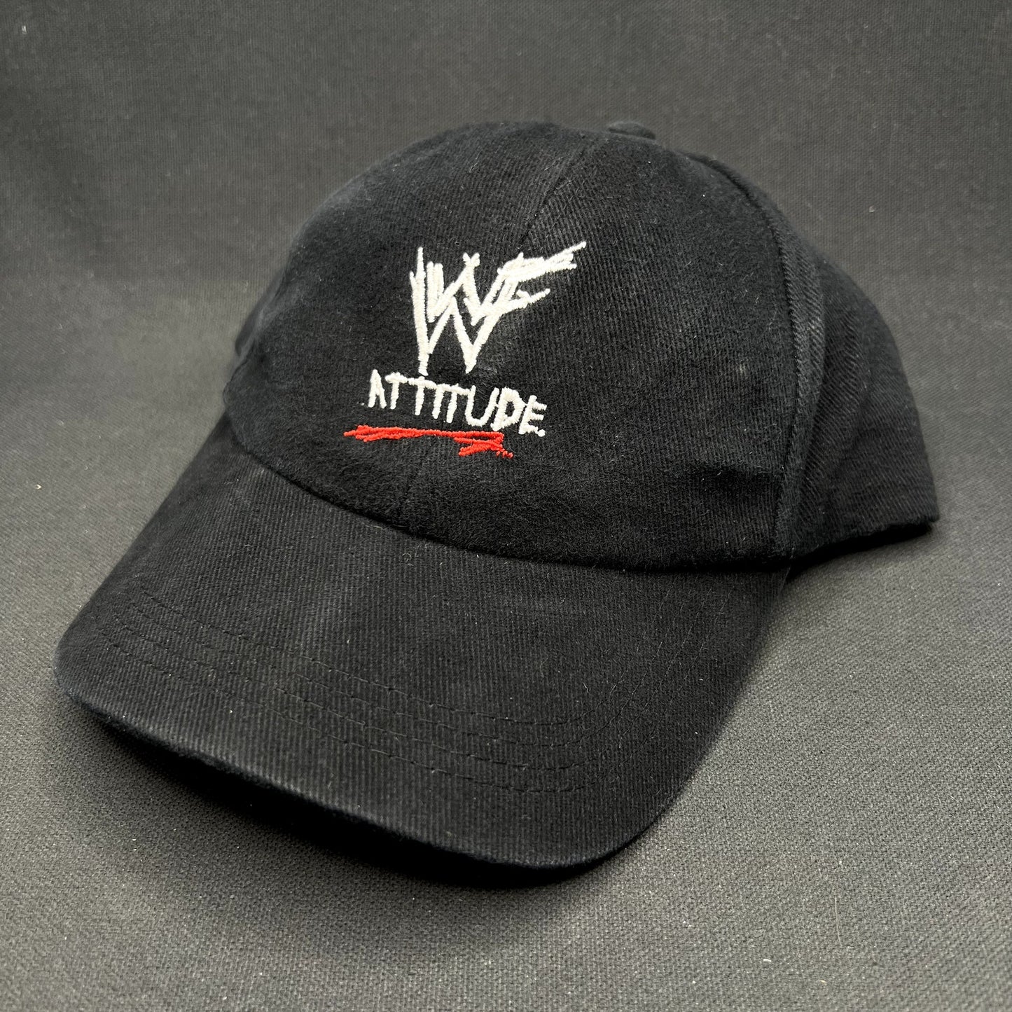 Vintage WWF Attitude Era Snapback Hat Black Made in USA Wrestling