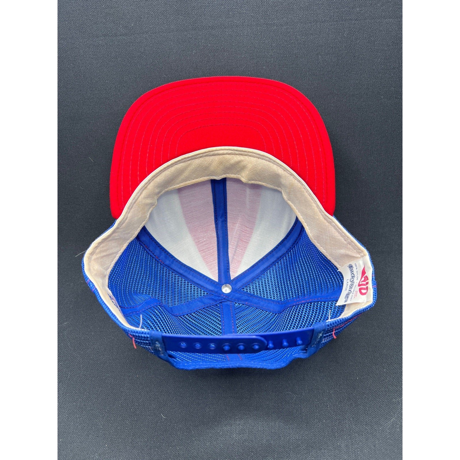 Vintage 1980s Chicago Blitz USFL Snapback Trucker Hat AJD Lucky Stripes USA