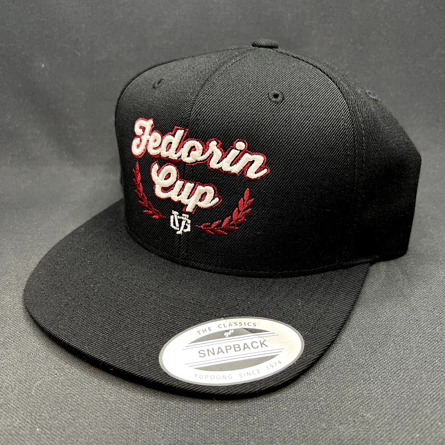 Fedorin Cup Hockey Snapback Hat Yupoong Classics Black Cap