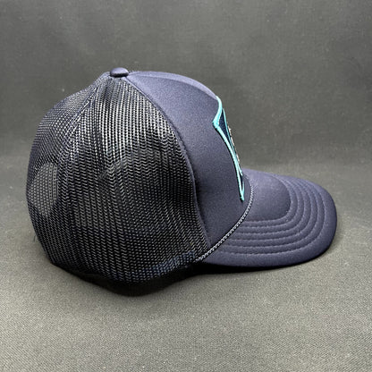 Après Vibes Friday Feelin’ Snapback Trucker Hat Navy Ski Resort Winter Cap