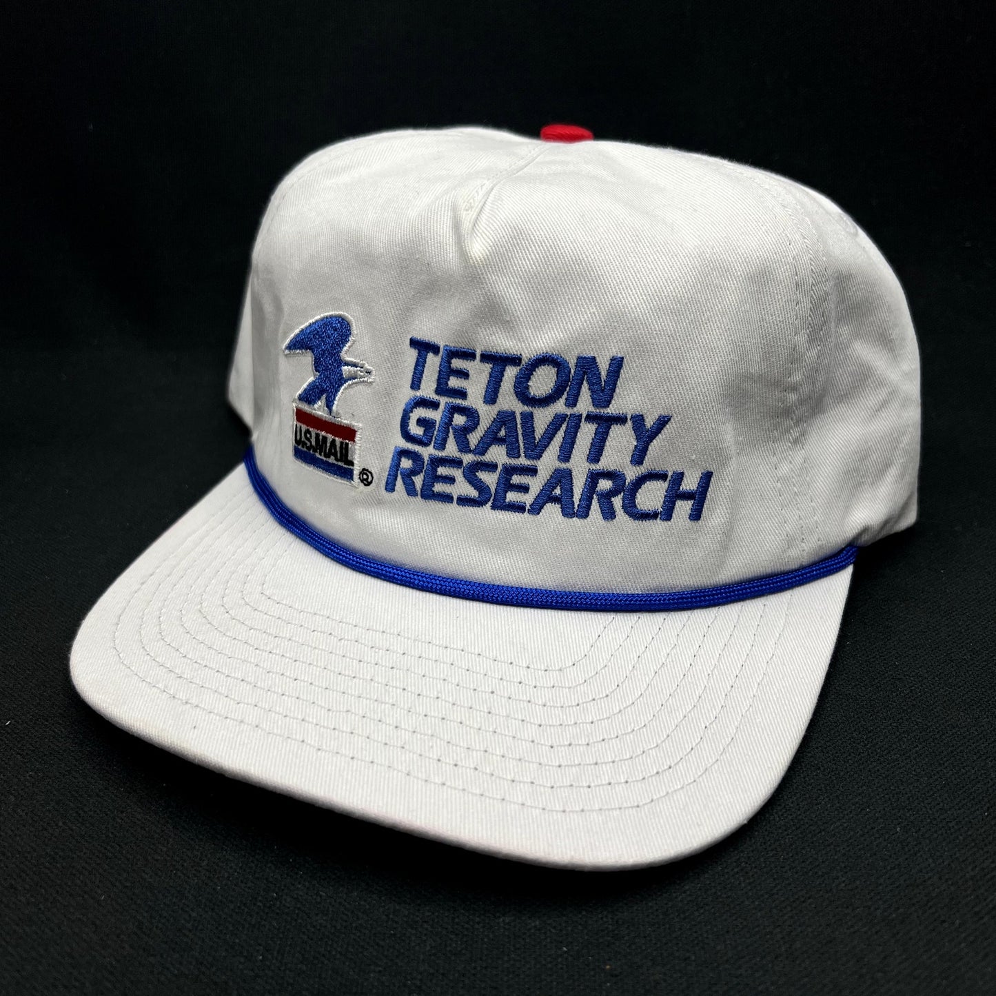 Teton Gravity Research USPS Mail Snapback Hat White Rope Cap Lightly Damaged